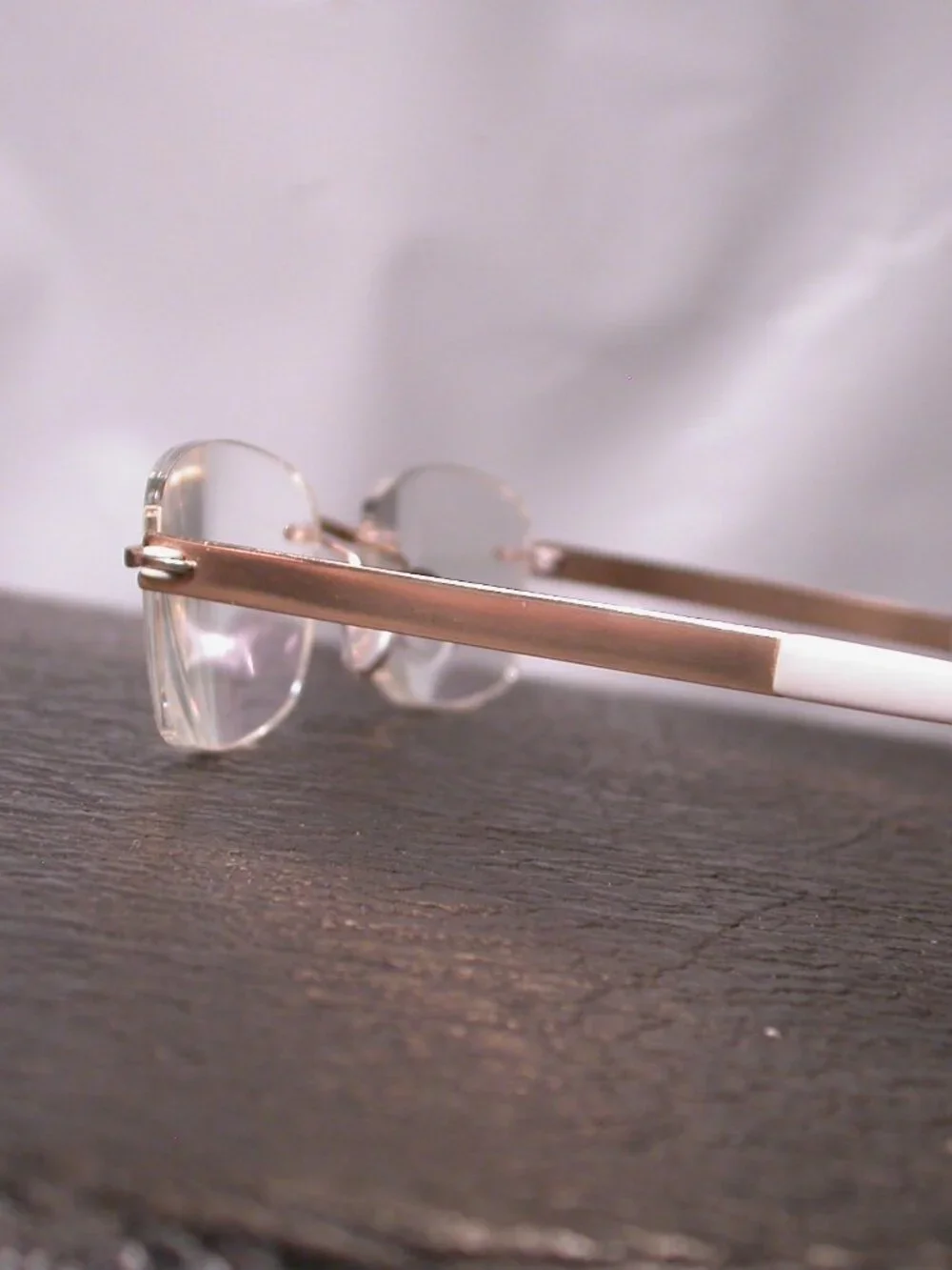 Silhouette Titan Frameless White and Gold Eyeglasses Made in Austria